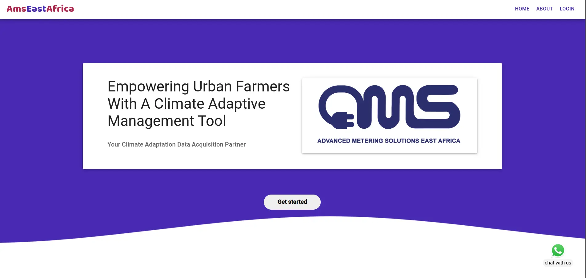 Screenshot of AMS East Africa, a project using React.js, Nodejs, MySQL, Redis